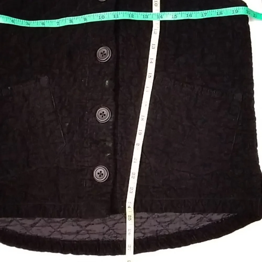 Habitat Clothes To Live In Women Jacket Vest Black Size SM 100% Cotton Courduroy